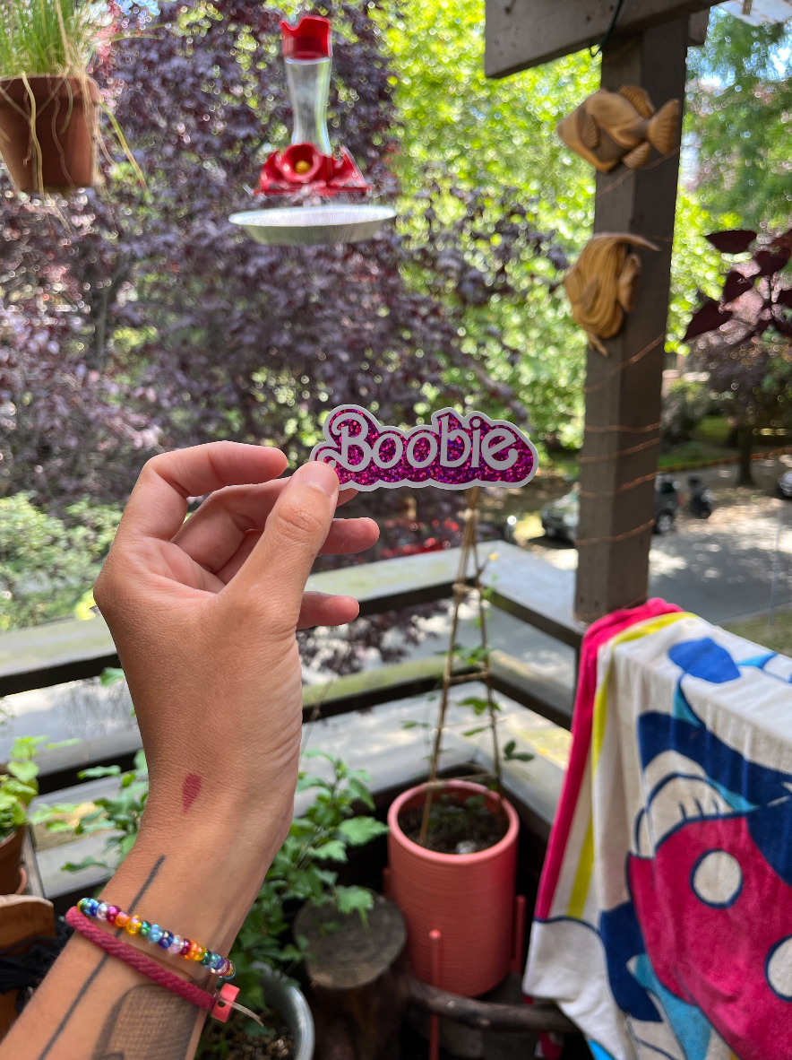 "Boobie" sticker