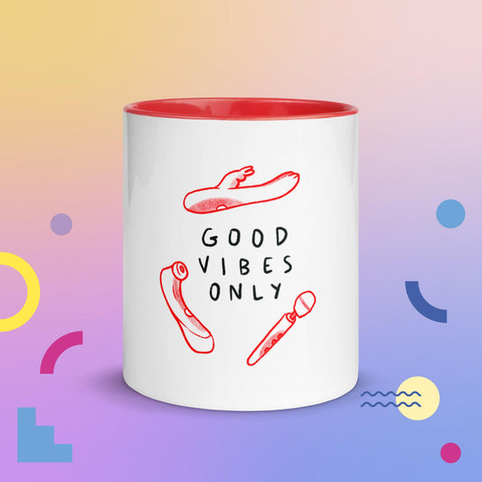 “Good Vibes Only” Red Mug